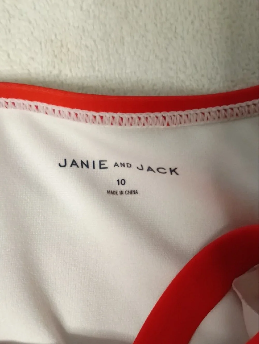 Janie and Jack Red and White Striped One-Piece with Bow